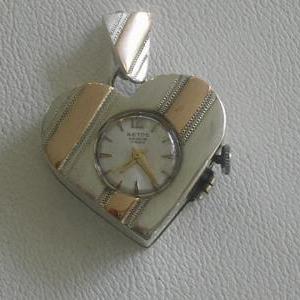 Colgante Reloj (corazon ) Manual De Plata 950 Y..